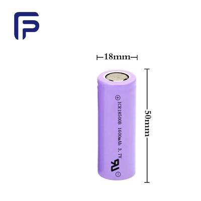 1600mAh Rechargeable Lithium Ion Battery 3.7 V 18500A CE UL ROHS Certificate