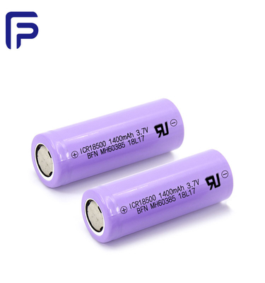 Flash Light Lithium Ion Battery Cells 18500C 1400mAh For Household Equipment
