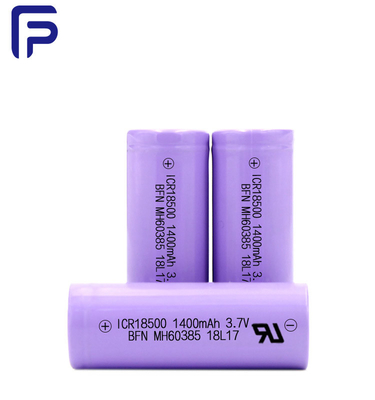 Flash Light Lithium Ion Battery Cells 18500C 1400mAh For Household Equipment