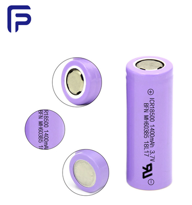 Flash Light Lithium Ion Battery Cells 18500C 1400mAh For Household Equipment